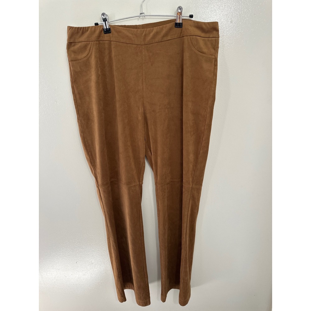 Soft Surroundings Camel Faux Suede Pull On Pants XL Brown Stretchy 29473